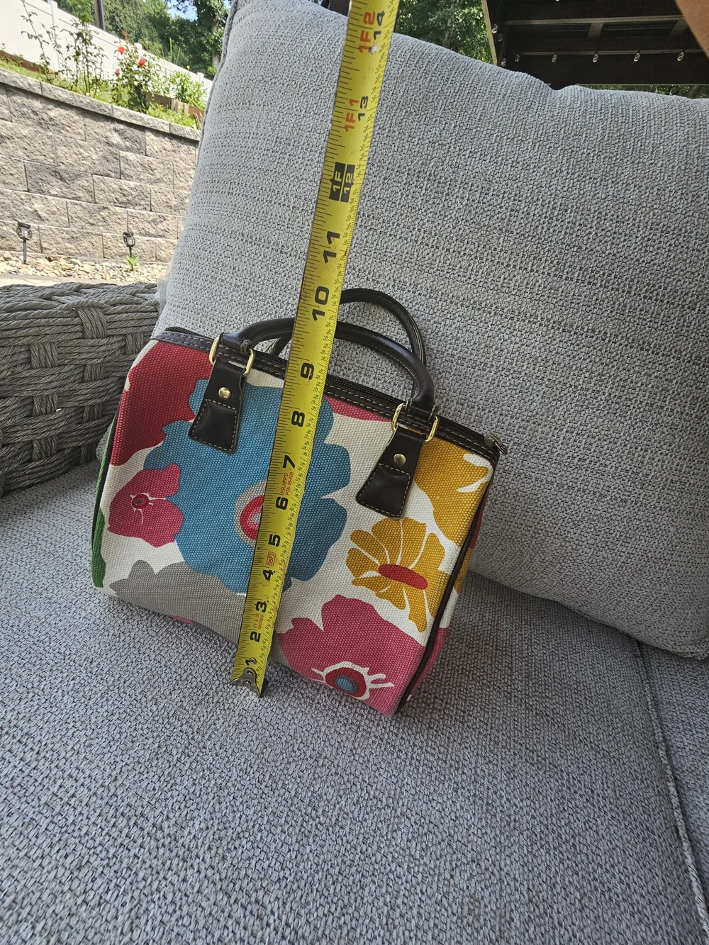 Victoria's Secret Canvas Floral Tote in Blue, Yellow, Pink, Brown